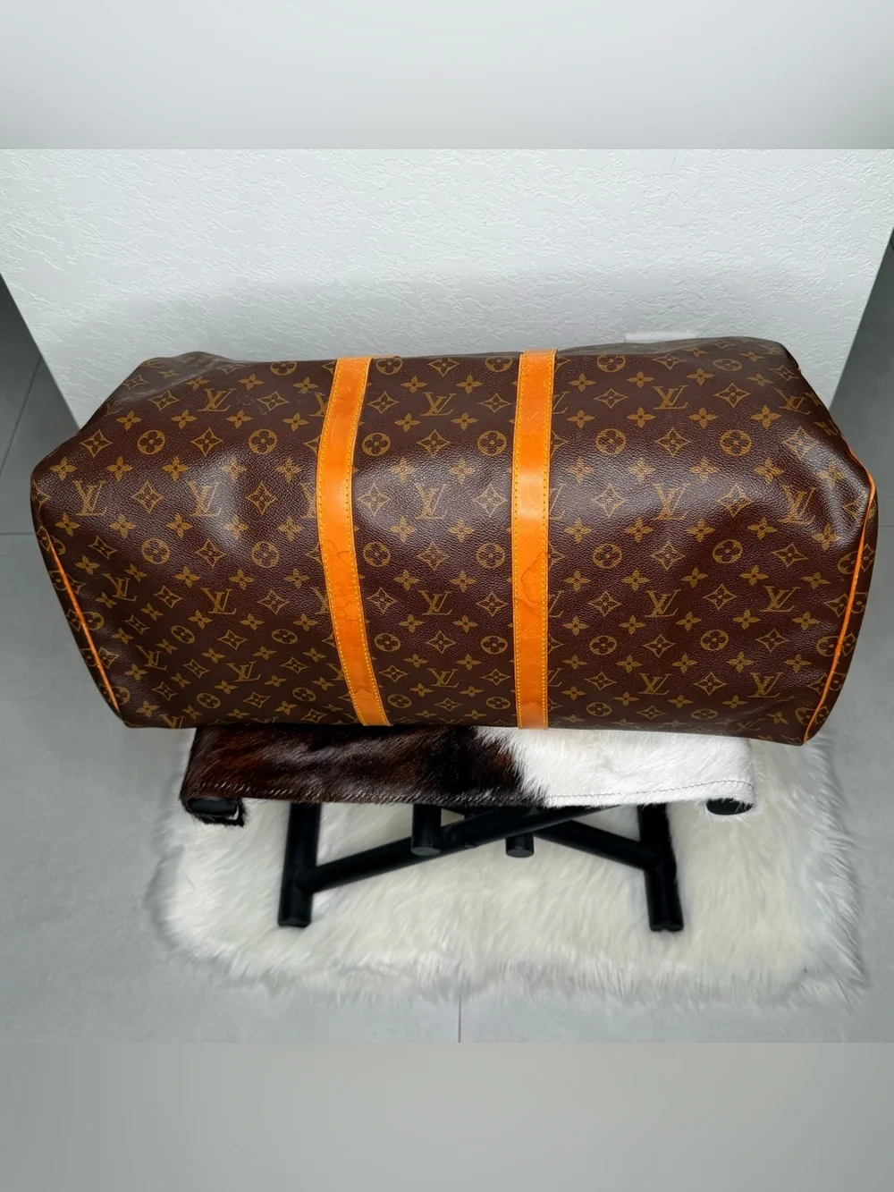 Authentic Louis Vuitton Vintage Monogram Keepall 55 Duffle Bag M41424|SN: MI874